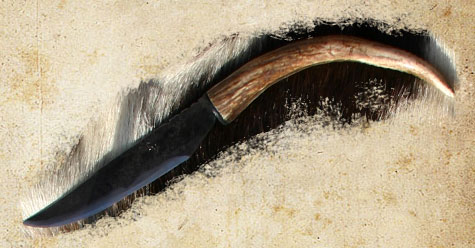 Forgeron médiéval Couteau bois de cerf ou daim 