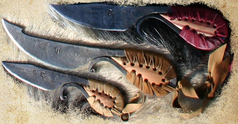 Forgeron médiéval Couteau bois cuir  